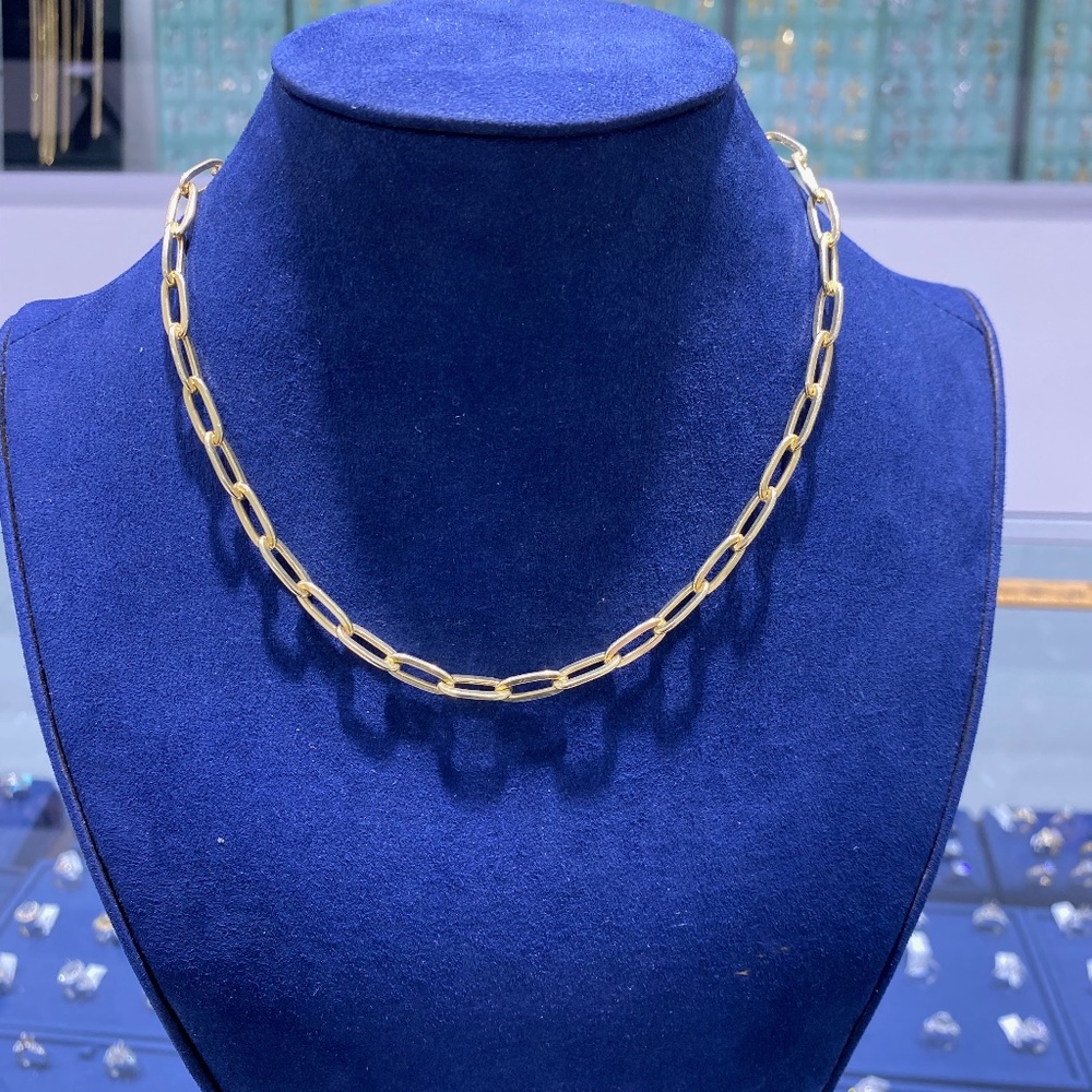 Sterling Silver Paper Clip Necklace